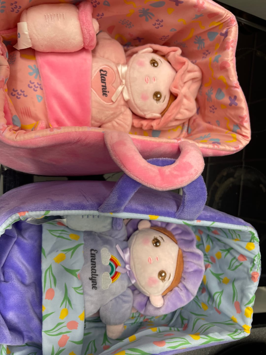 Customer photo review of Personalized 10 Inch Plush Doll + Optional 15 Inch Doll or Backpack