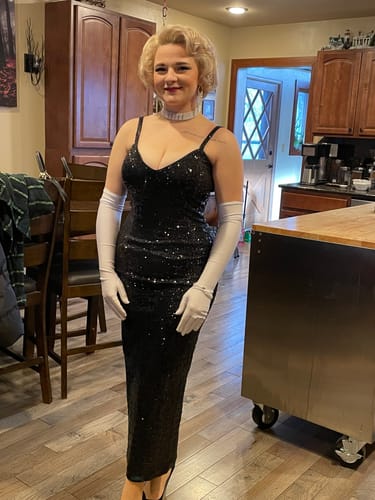 Customer photo review of Glitz & Glamour Dress in Black Sequins - Vixen by Micheline Pitt