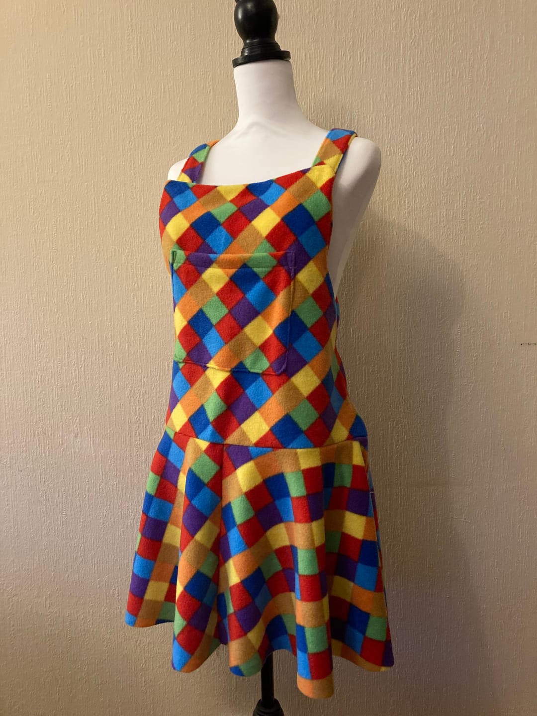 Customer photo review of Multicoloured Squares Anti Pill Polar Fleece Fabric