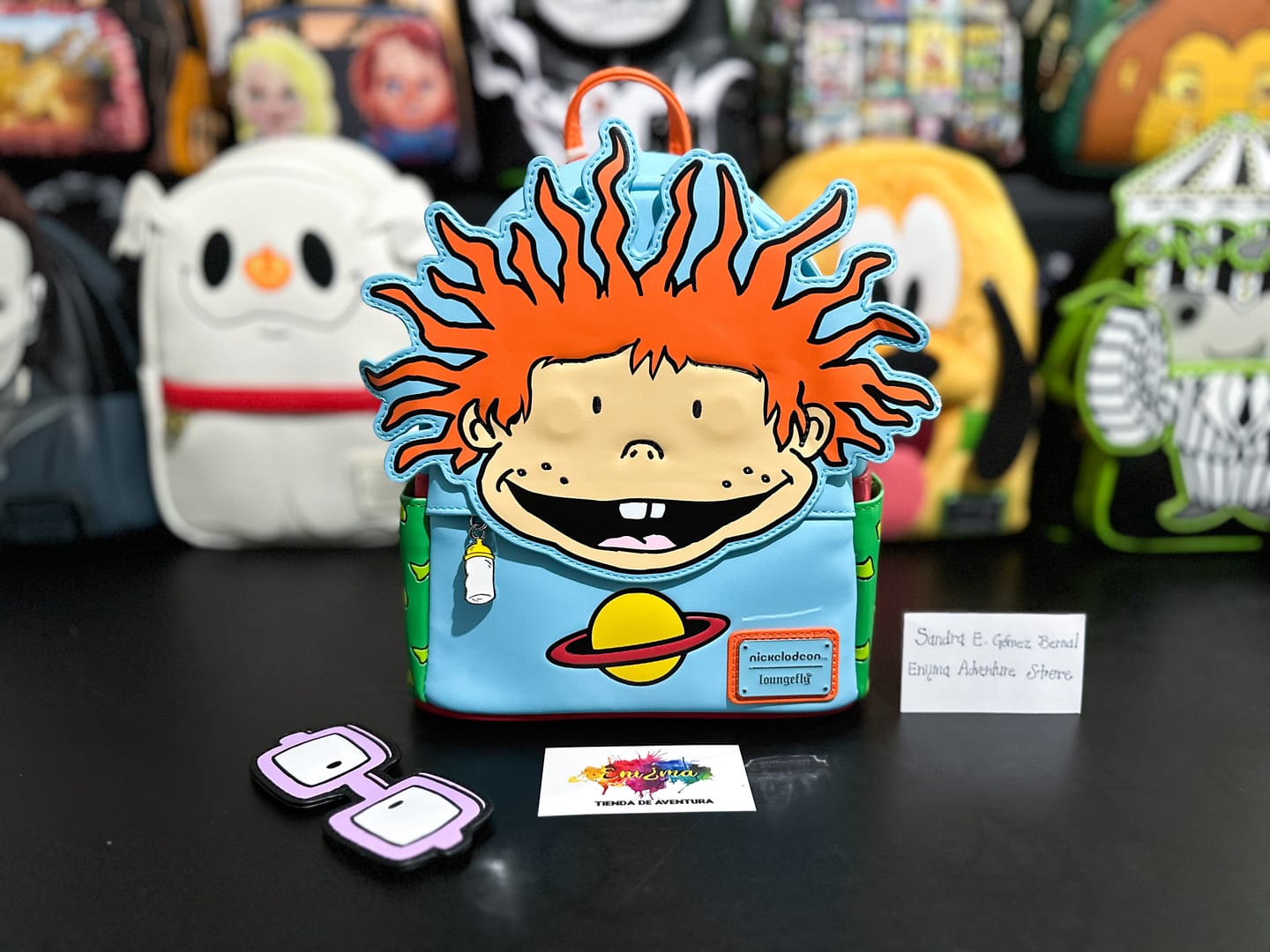 Customer photo review of 707 Street Exclusive - Loungefly Nickelodeon Rugrats Chuckie Cosplay Mini Backpack With Removable Glasses