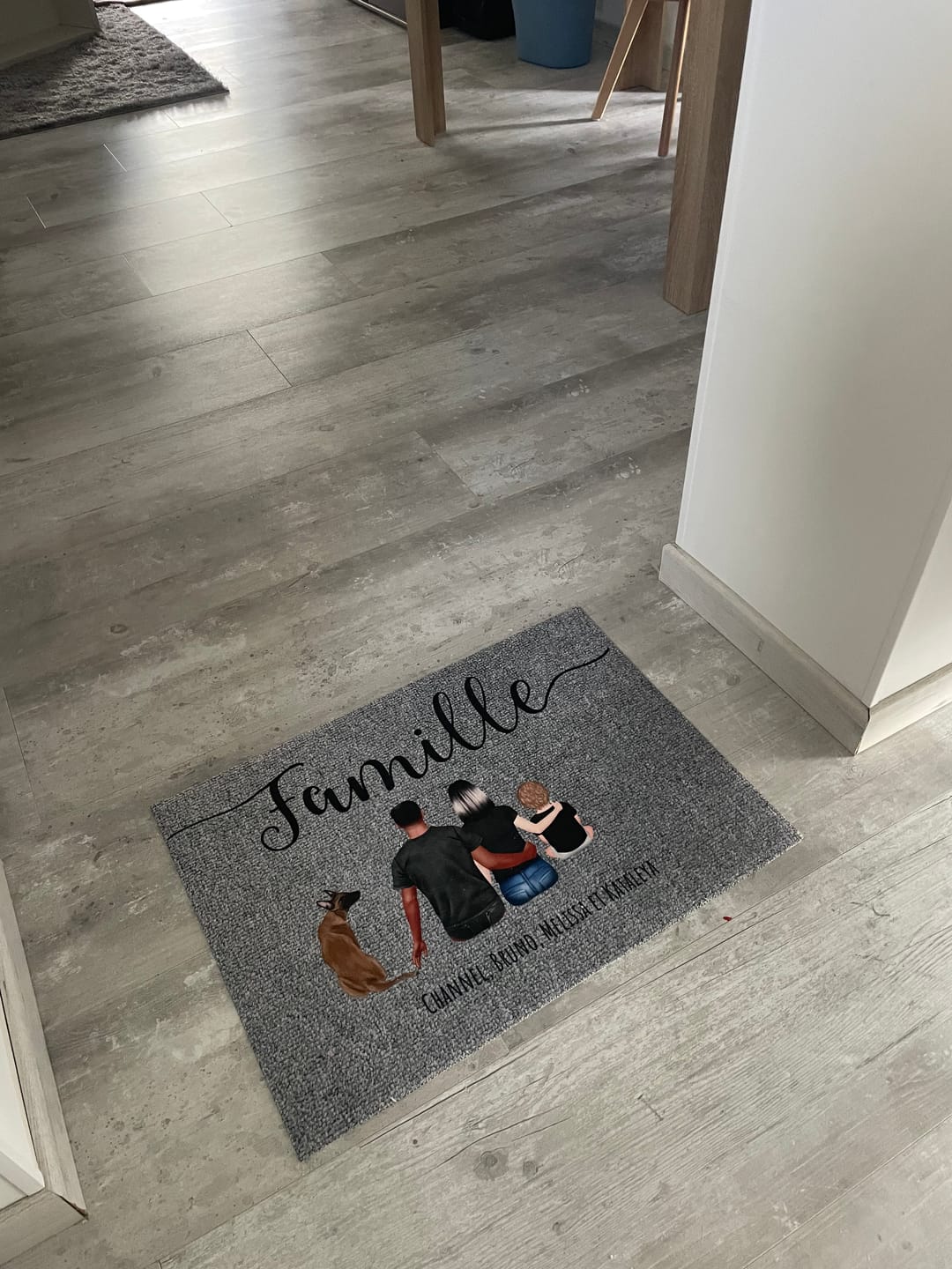 Customer photo review of Famille - Paillasson personnalisé