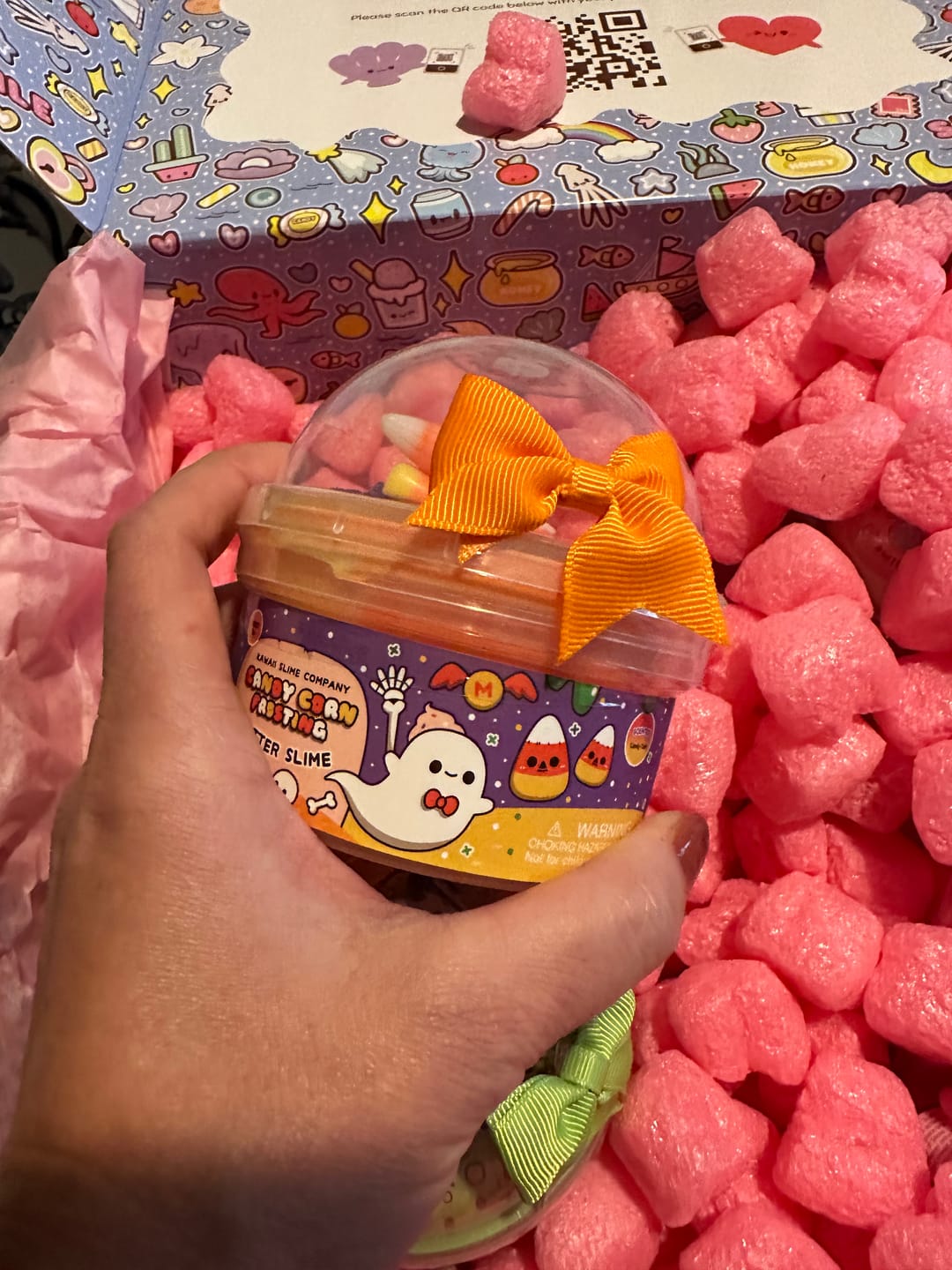 Customer photo review of Candy Corn Frosting Butter Slime