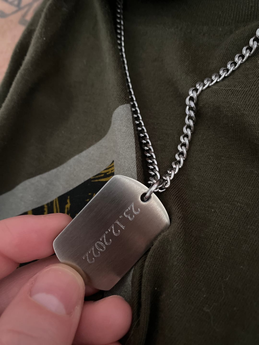 Customer photo review of Matte Dog Tag