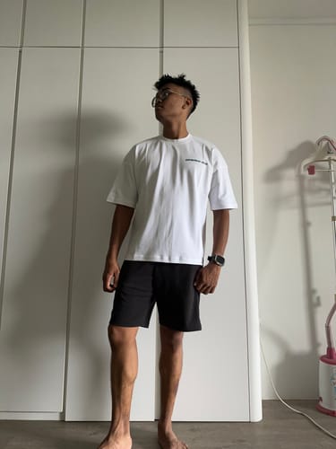 Customer photo review of STAPLE - White Oversized Tee