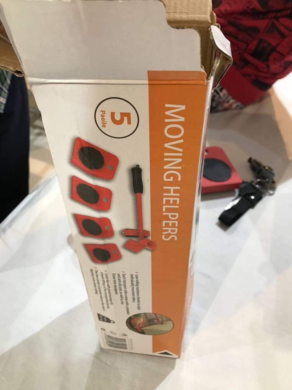 Customer photo review of Set of 5 Furniture Lifter Moving Tool