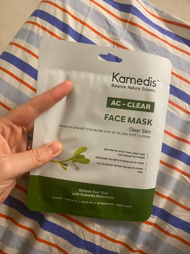 Customer photo review of מסיכת בד לניקוי עמוק לעור שמן עם נטייה לפצעונים | AC - CLEAR FACE MASK