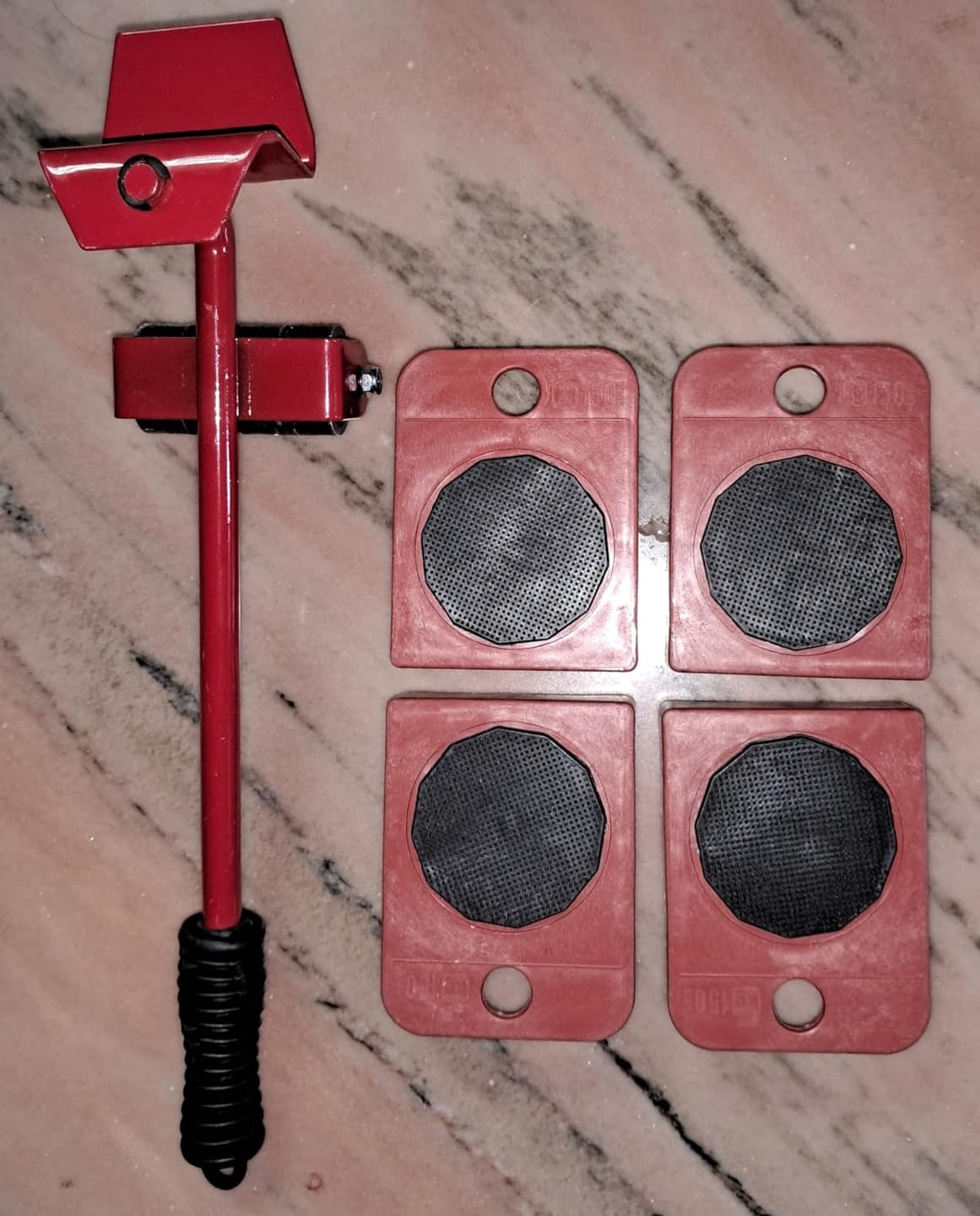 Customer photo review of Set of 5 Furniture Lifter Moving Tool