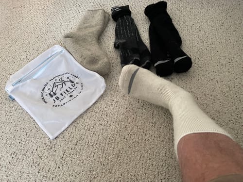 Customer photo review of 3 PAIR - J.B. Field's Icelandic "30 Below Knee High" Merino Wool Thermal Socks (SLIGHTLY IMPERFECT)