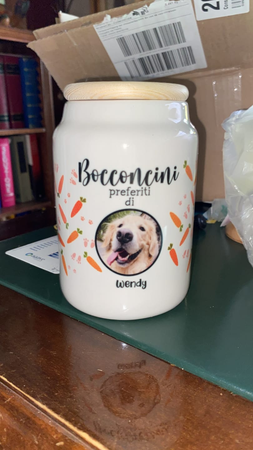 Customer photo review of Bocconcini preferiti - Porta bocconcini personalizzato