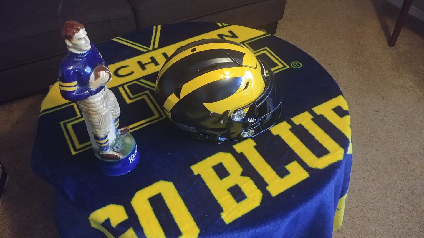 Customer photo review of Michigan Wolverines Painted Riddell SpeedFlex Authentic Football Helmet