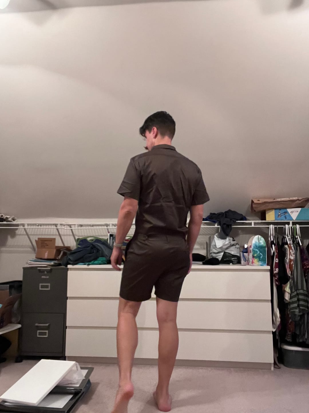 Customer photo review of Olive Mens Romper (Pre Order)