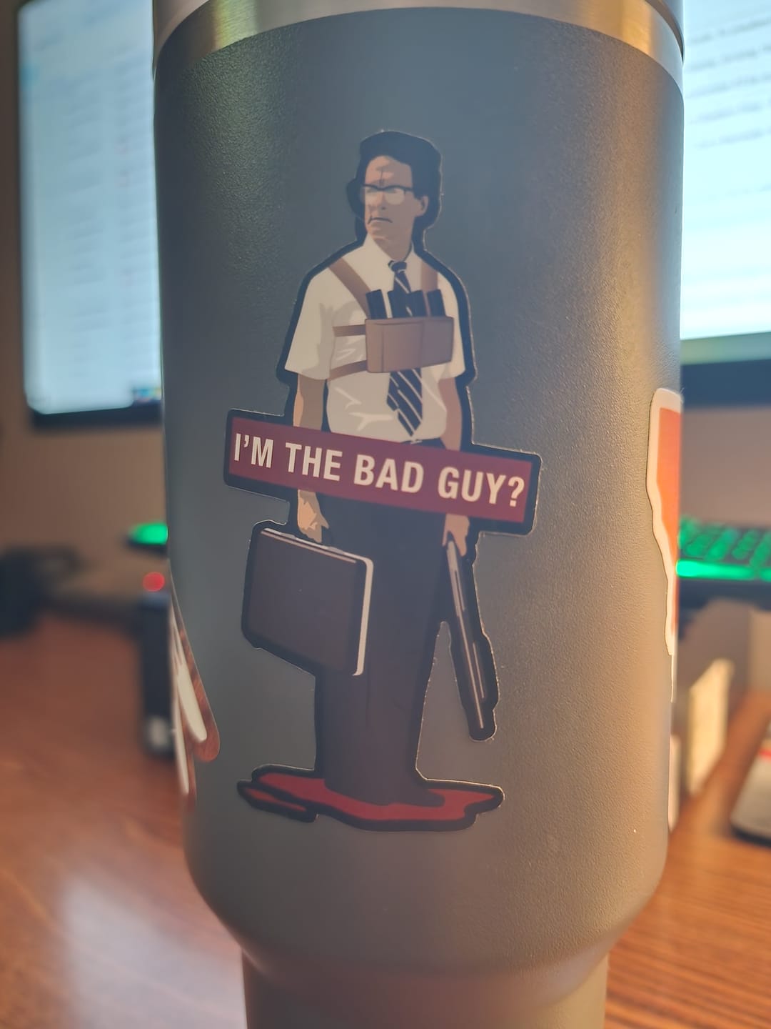 Customer photo review of Falling Down Sticker