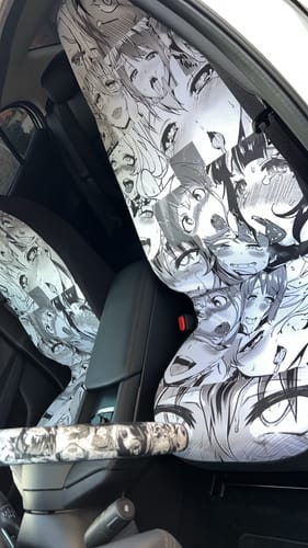 Customer photo review of Waifu Ahegao Car Seat Covers Custom Car Interior Accessories