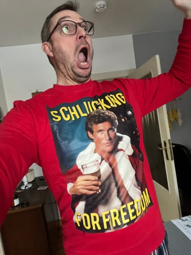 Customer photo review of SCHLUCKING FOR FREEDOM - Christmas Sweater