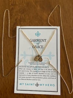 Customer photo review of Garment of Grace Petite Scapular Necklace