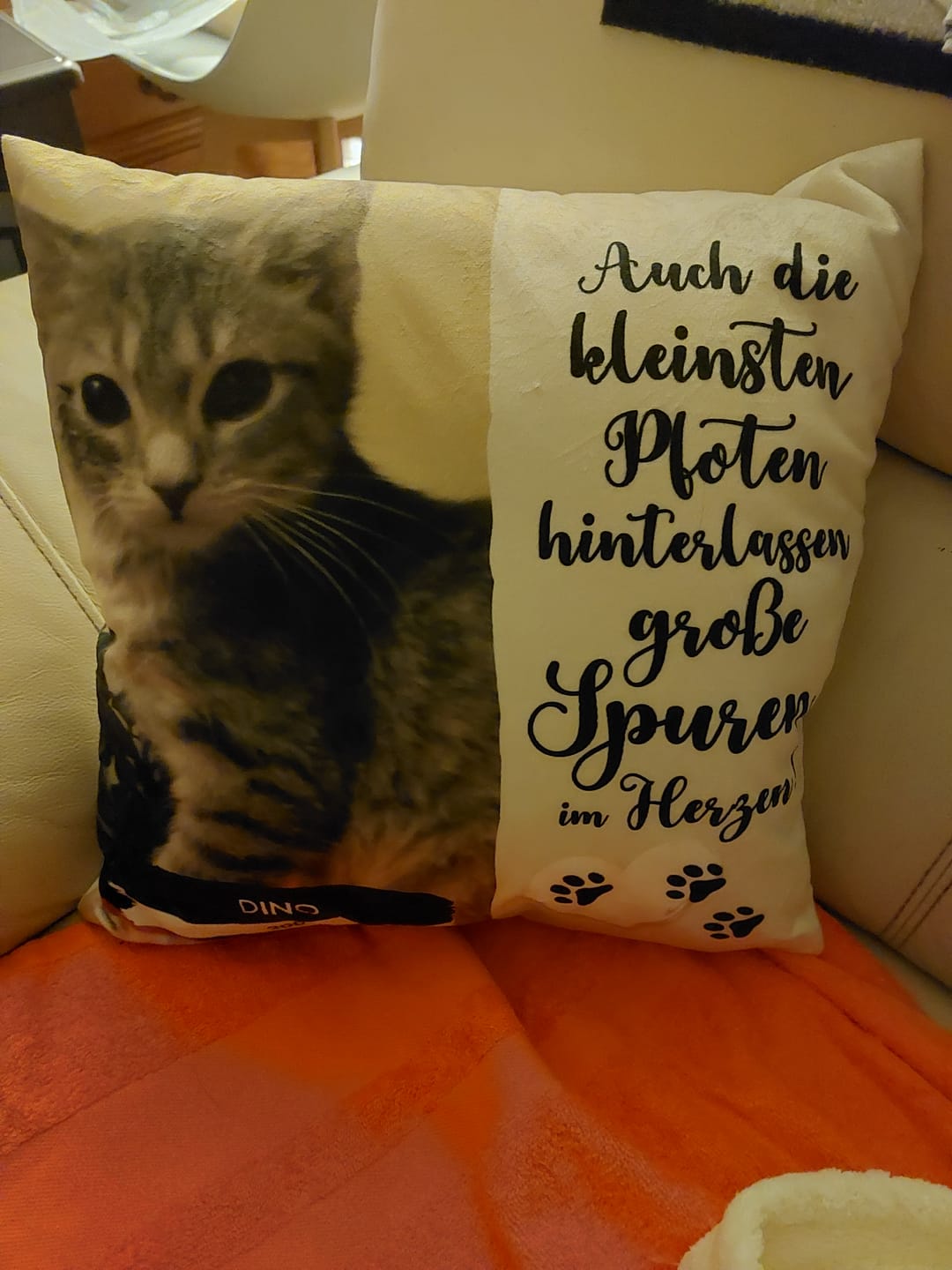 Customer photo review of Die kleinsten Pfoten - Individuelles Kissen