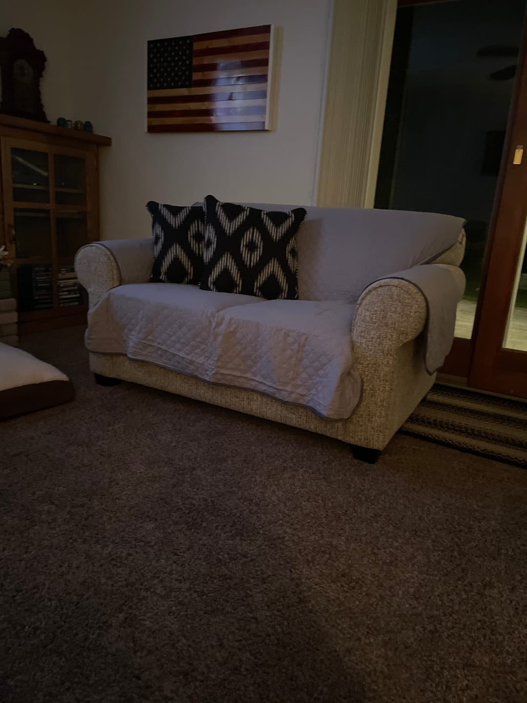 Customer photo review of NEW Machine-Washable, Dryer-Safe Furniture Protector Couch Cover With Side Pockets & Back Straps (+2-In-1 Reversible Colors!)