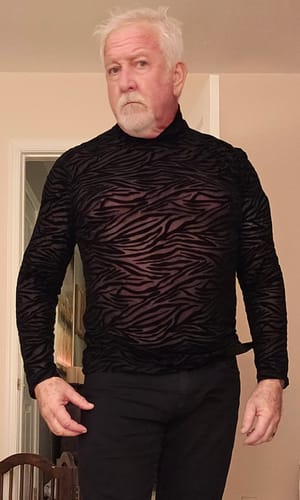 Customer photo review of Mens Sexy See Through Print T-Shirts SKUH44526