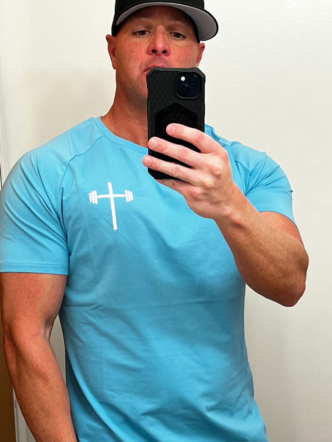Customer photo review of Original Performance Tee - Light Blue