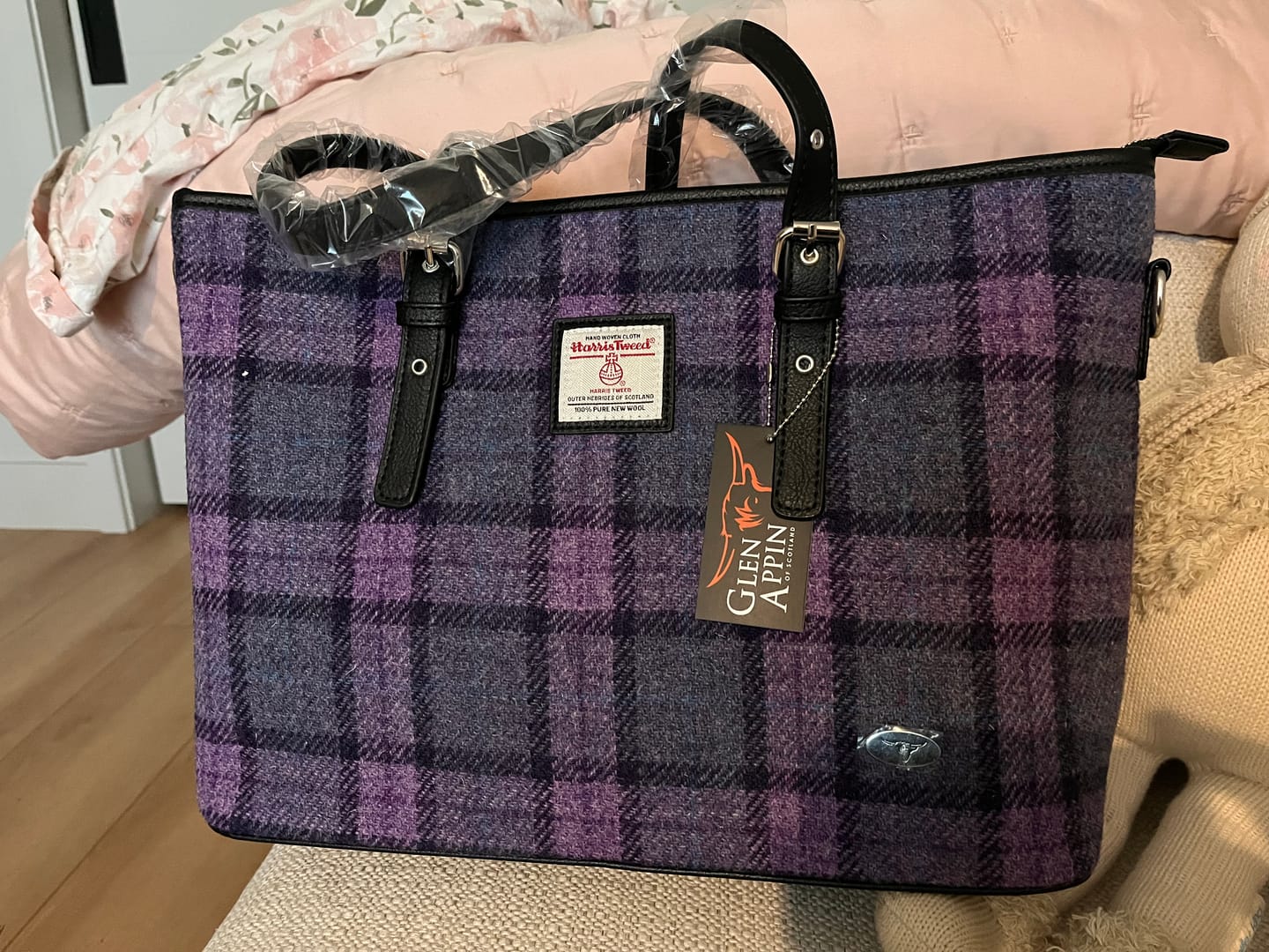 Customer photo review of Harris Tweed Large Tote Bag with Shoulder Strap