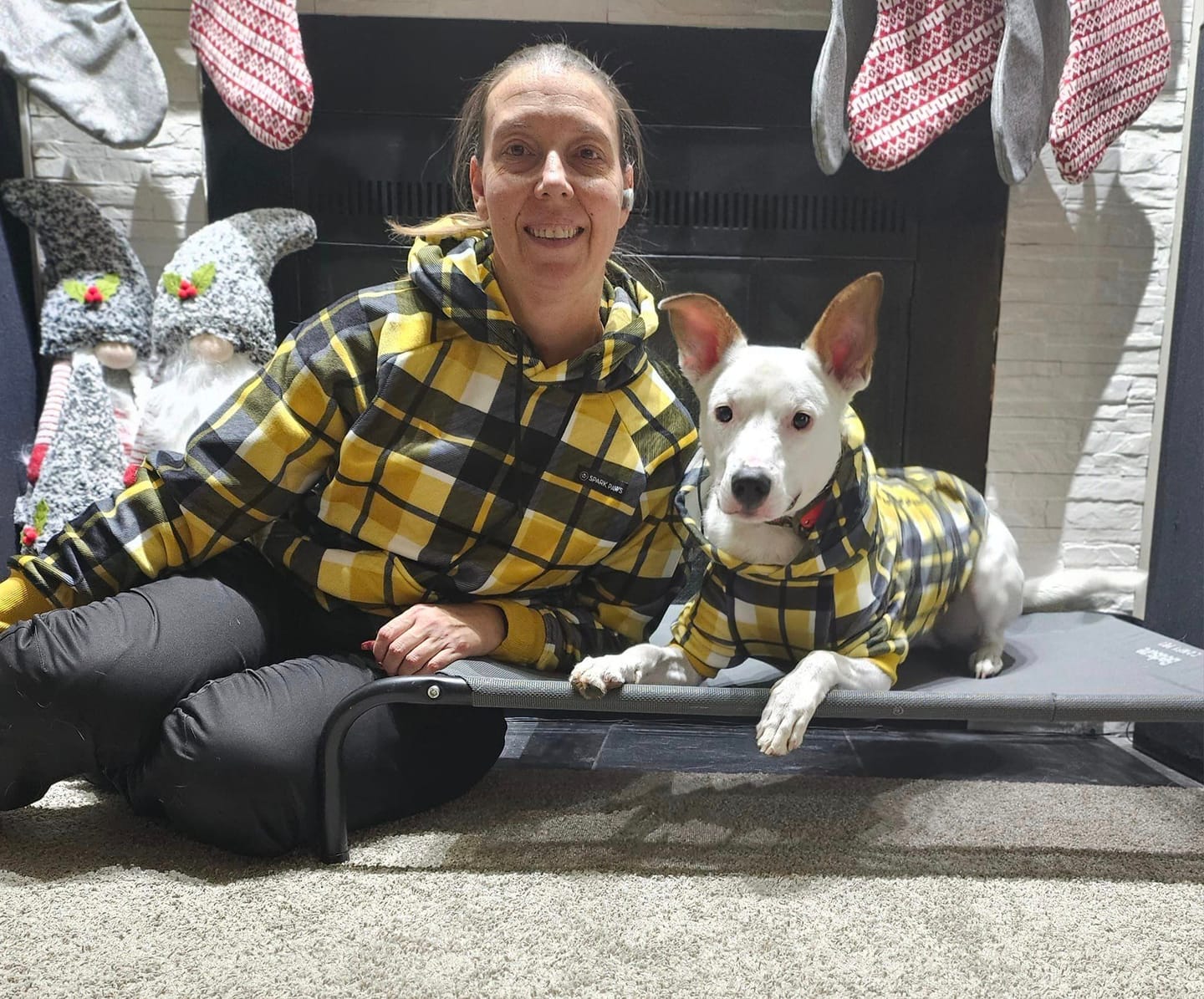 Customer photo review of Yellow Plaid Human Hoodie