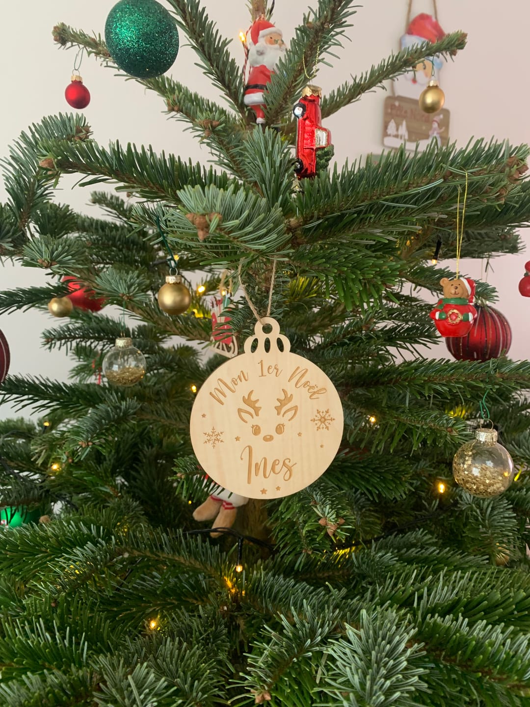 Customer photo review of Boule de Noël "Premier Noel" à personnaliser - Renne