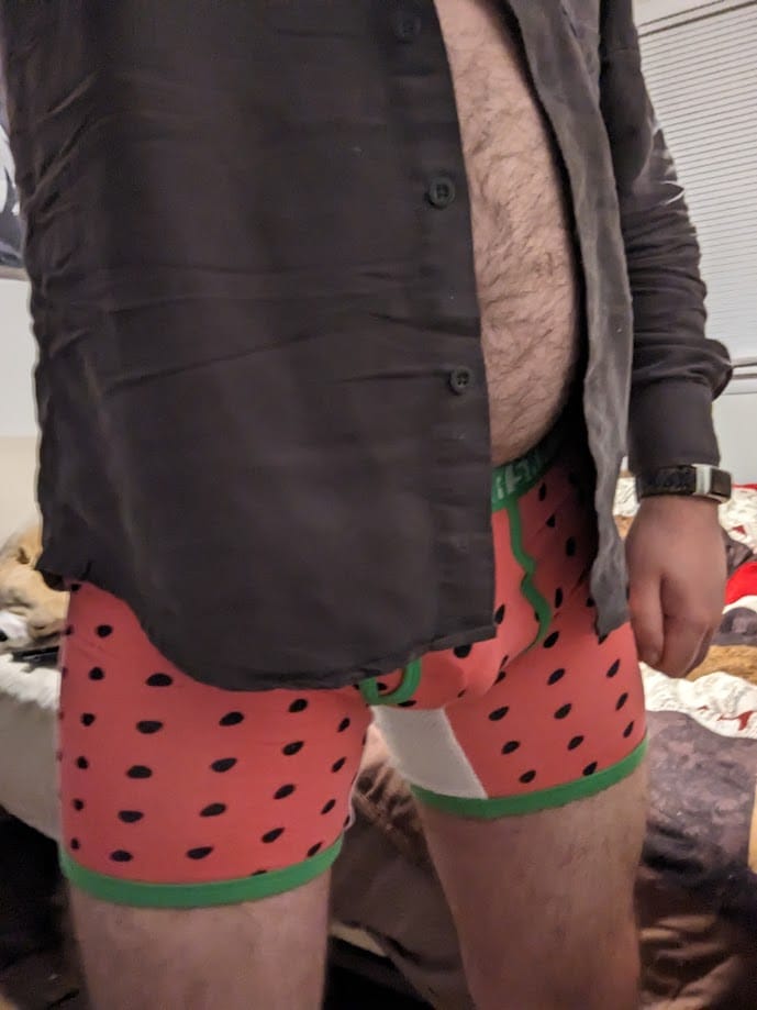 Customer photo review of Long Leg Bamboo Boxer Brief - Watermelon