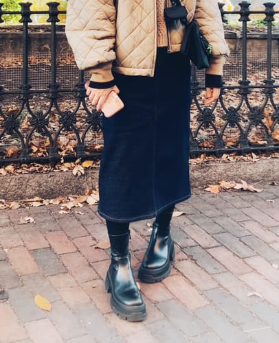 Customer photo review of Platform Faux Leather Boots