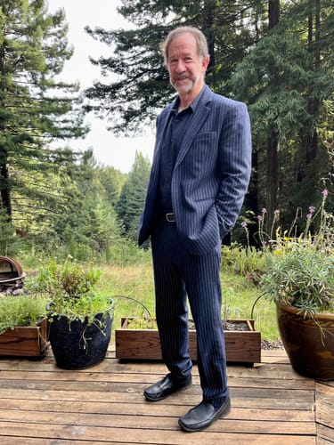 Customer photo review of Navy Wool Stripe 3 Piece Suit *NEW*