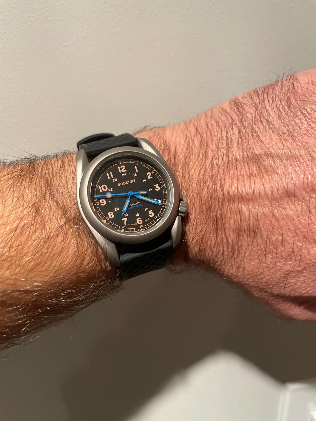 Customer photo review of VOYAGER - 100M Waterproof Titanium Automatic Field Watch | Vintage Noir