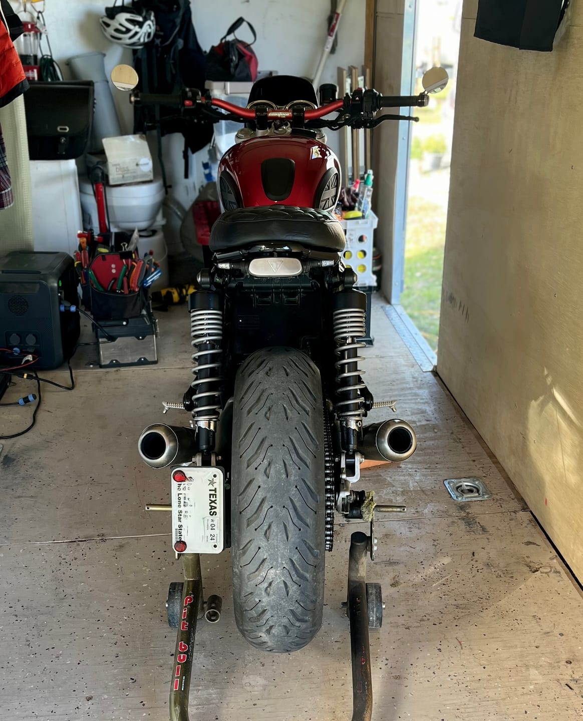 Customer photo review of Triumph Bobber Side Axle Mount License Plate Bracket