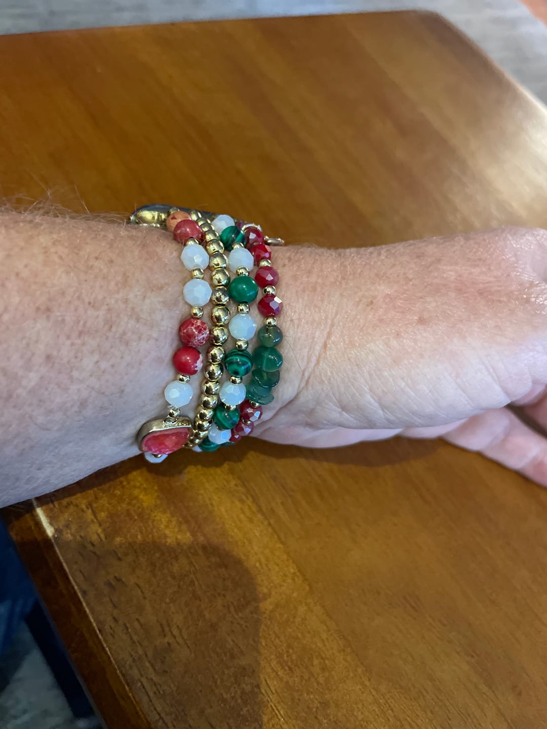 Customer photo review of Holiday Gem Stretch Apple Watch Strap