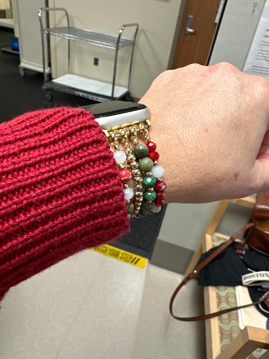 Customer photo review of Merry Filigree Stretch Apple Watch Strap