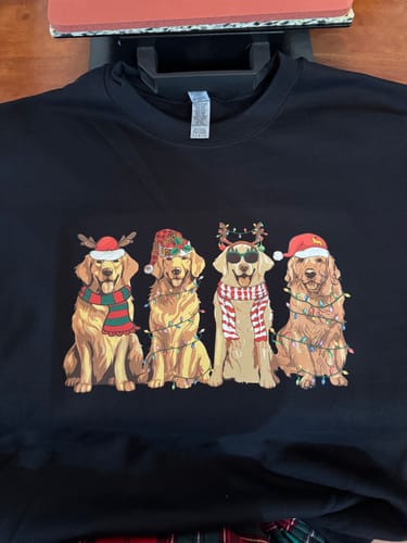 Customer photo review of CHRISTMAS SWEET DOGS DTF Transfer
