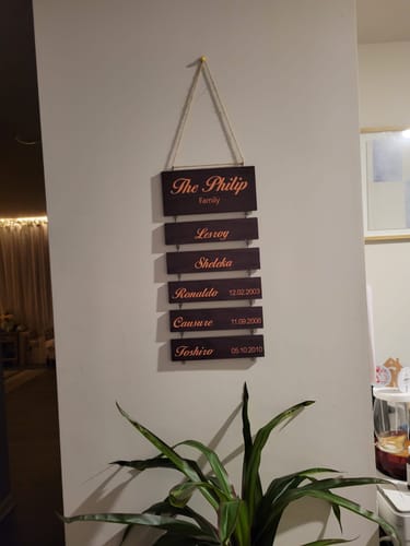Customer photo review of Personalized Engraved Grandchildren Hanging Decorative Sign