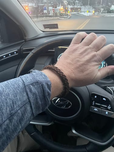 Customer photo review of 12mm Brown Leather Bracelet