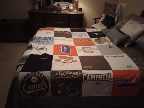 T-shirt quilt featuring campbell camels by Martha from NC