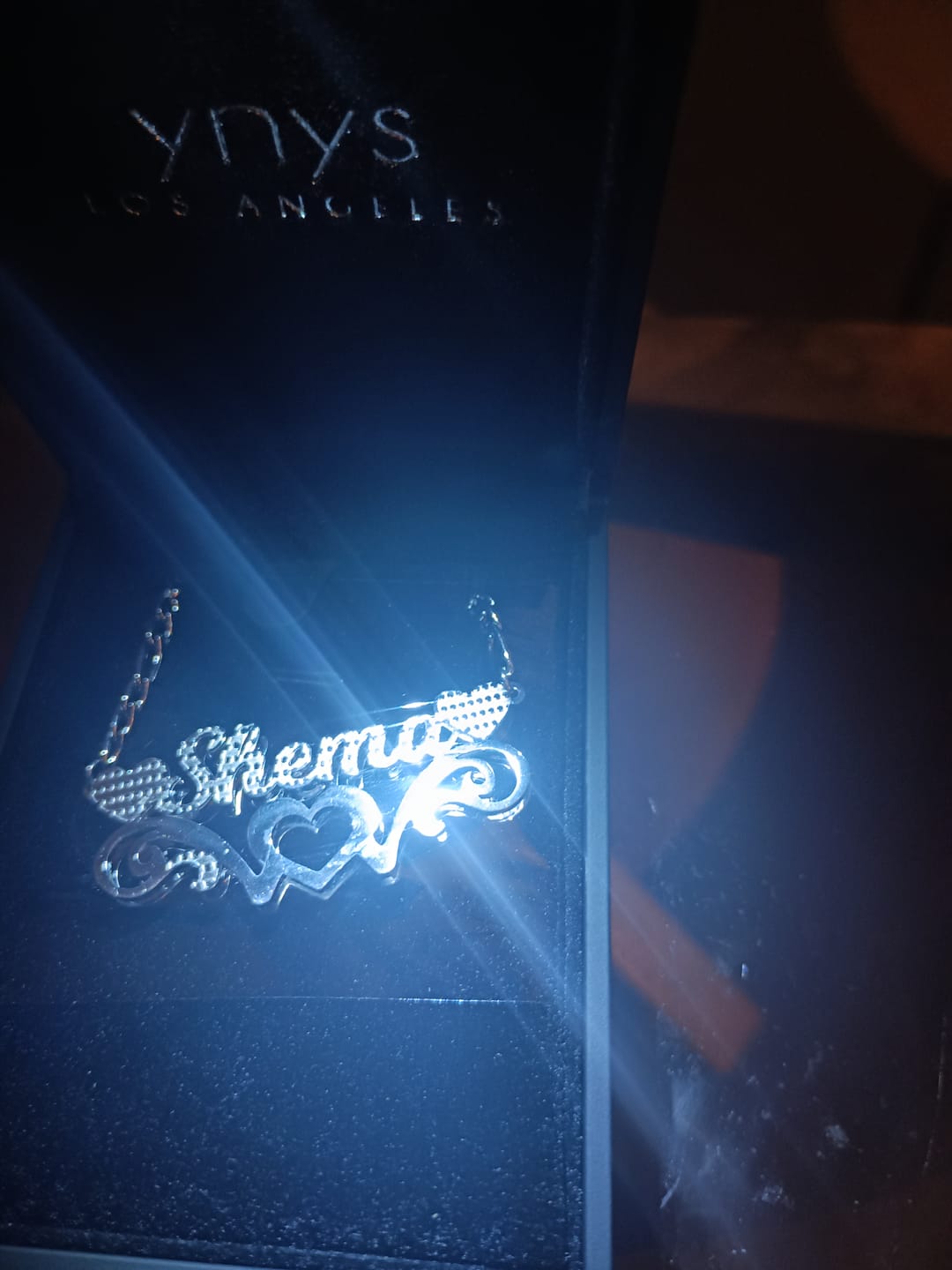 Customer photo review of Love Bow 3D Plated Name Necklace