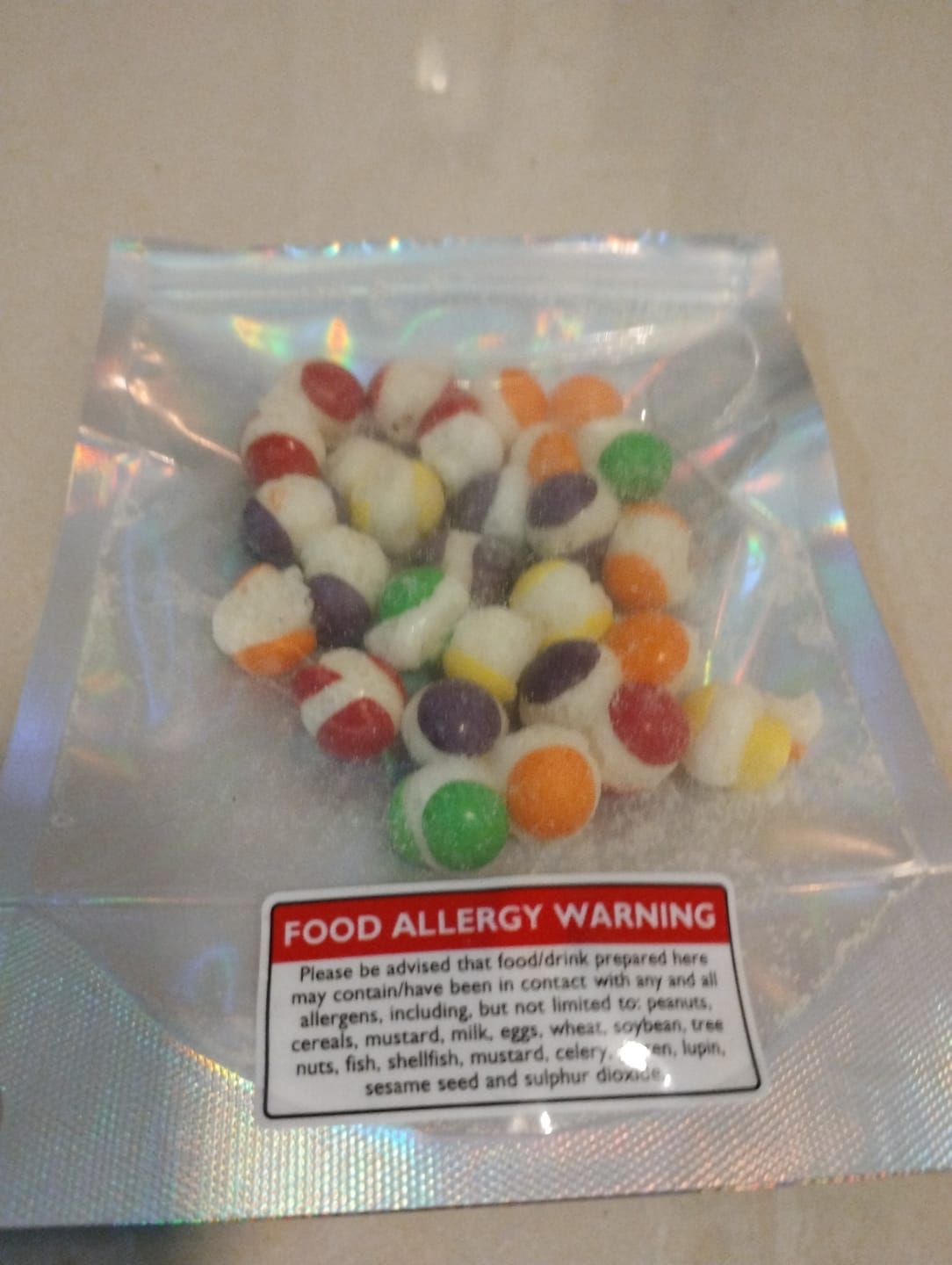 Customer photo review of Freeze Dried Rainbow Asteroids