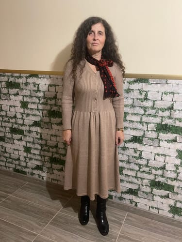 Customer photo review of Rochie Gilla bej din tricot reiat