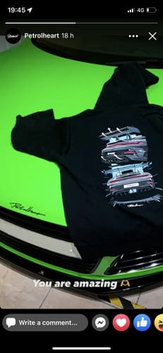 Customer photo review of IN DOWNFORCE WE TRUST | HOODIE