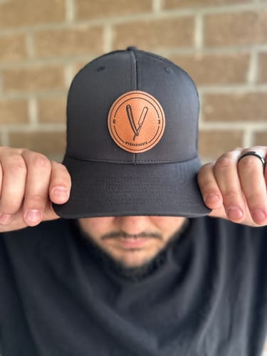 Customer photo review of Custom Leather Patch Trucker Hat - Richardson 112