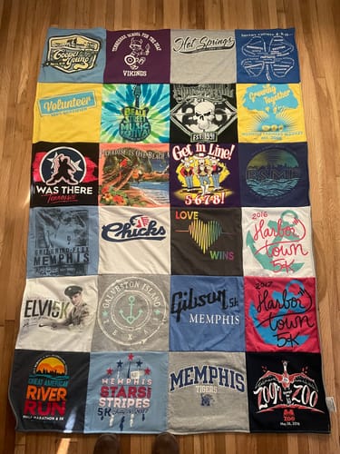 T-shirt quilt from the university of memphis by Pamela from TN