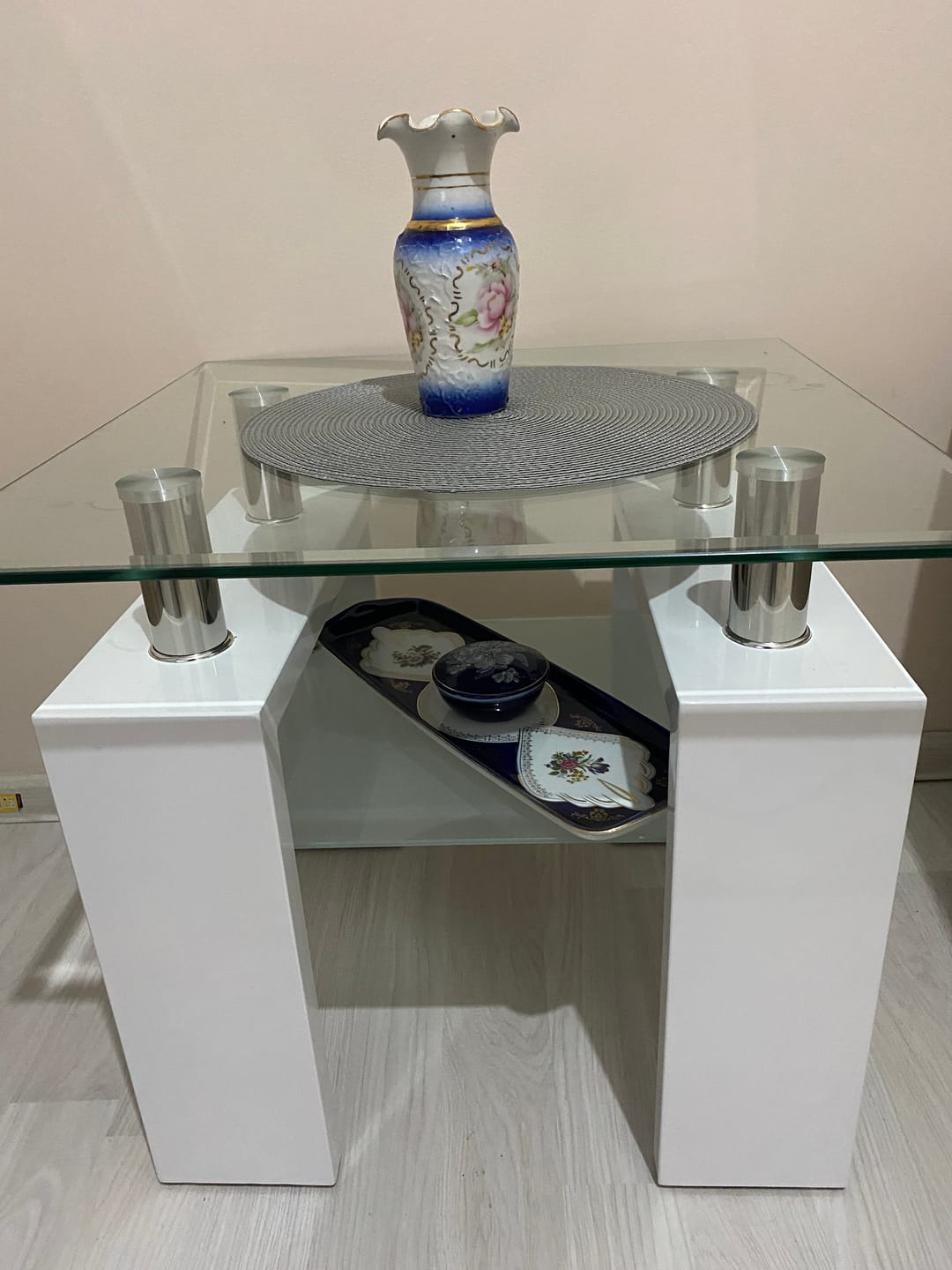 Customer photo review of Masuta cafea DIANA H, transparent/alb, 60x60x55 cm