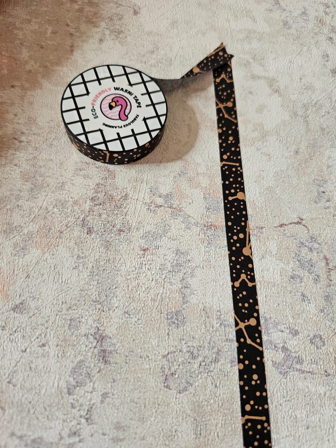 Customer photo review of Freebie Rose Gold Astronomy Washi Tape 10mm