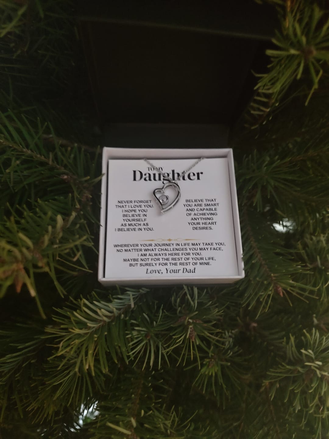 Customer photo review of To My Daughter - Love, Dad - Beautiful Love Knot Gift Set - SS260