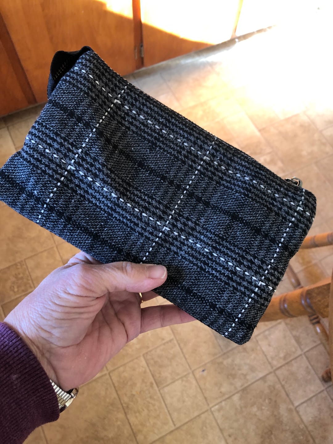 Customer photo review of Riley Plaid Crossbody