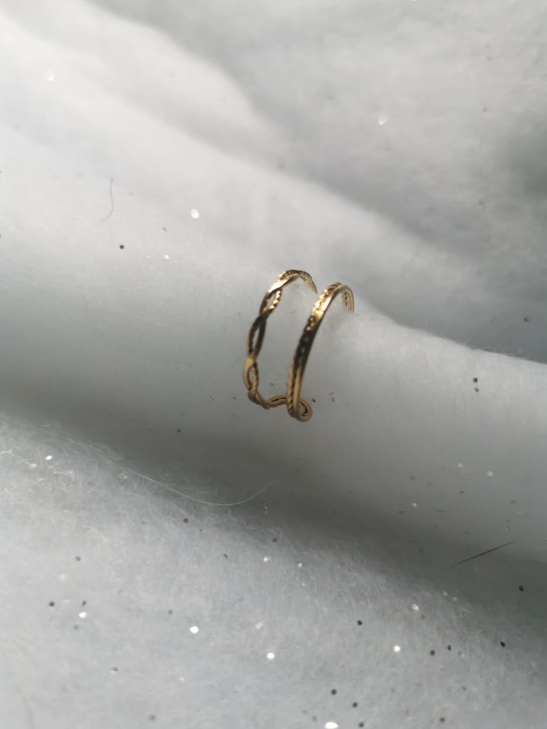 Customer photo review of TIMAE - Bague dorée double anneaux
