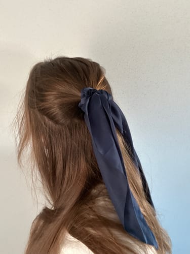 Customer photo review of Hair Scarf Scrunchie - Navy