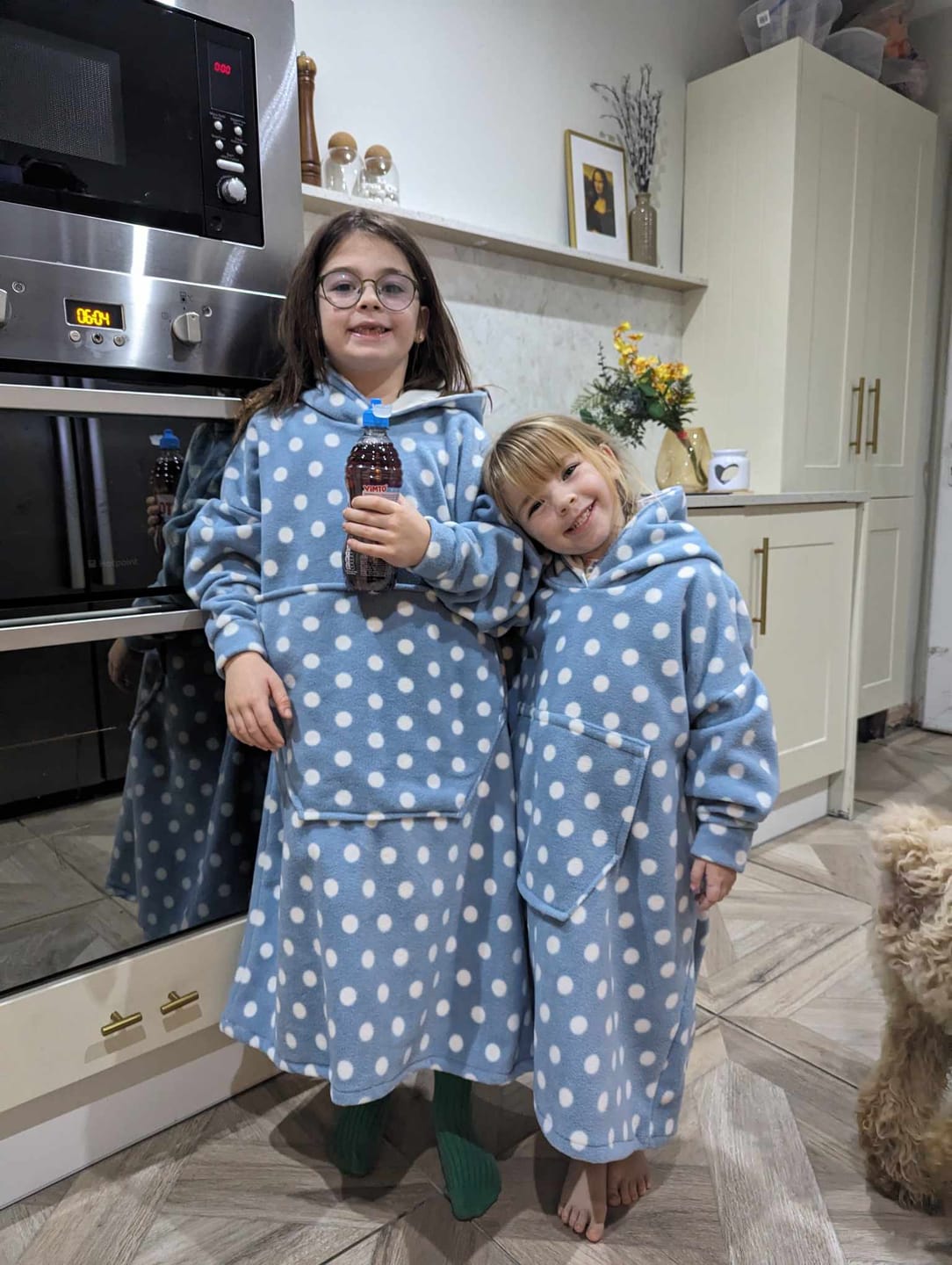 Customer photo review of White Polka Dot Anti Pill Polar Fleece Fabric
